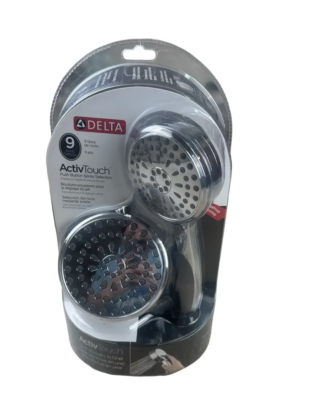 Delta 75830 ActivTouch 2-in-1 Shower Head Handheld 9 Spray Settings Chrome